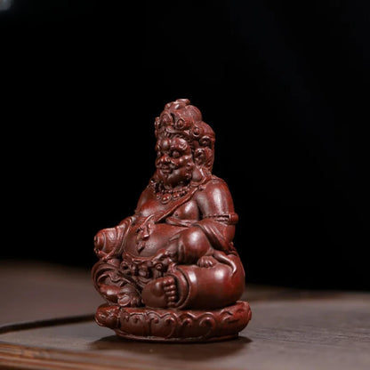 Handmade God of Wealth Tea Pet 8cm 3.2in Zen Buddhist Ornament Tea Ceremony