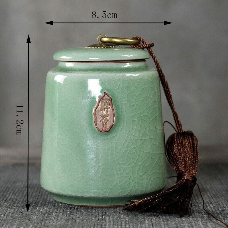 Traditional Ceramics Tea Box Sealed Tank Storage Bottle Candy Jar Spices Caddy