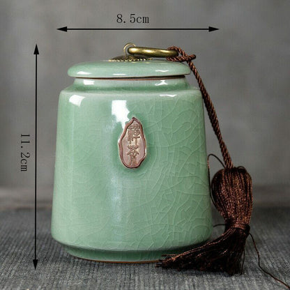 Traditional Ceramics Tea Box Sealed Tank Storage Bottle Candy Jar Spices Caddy
