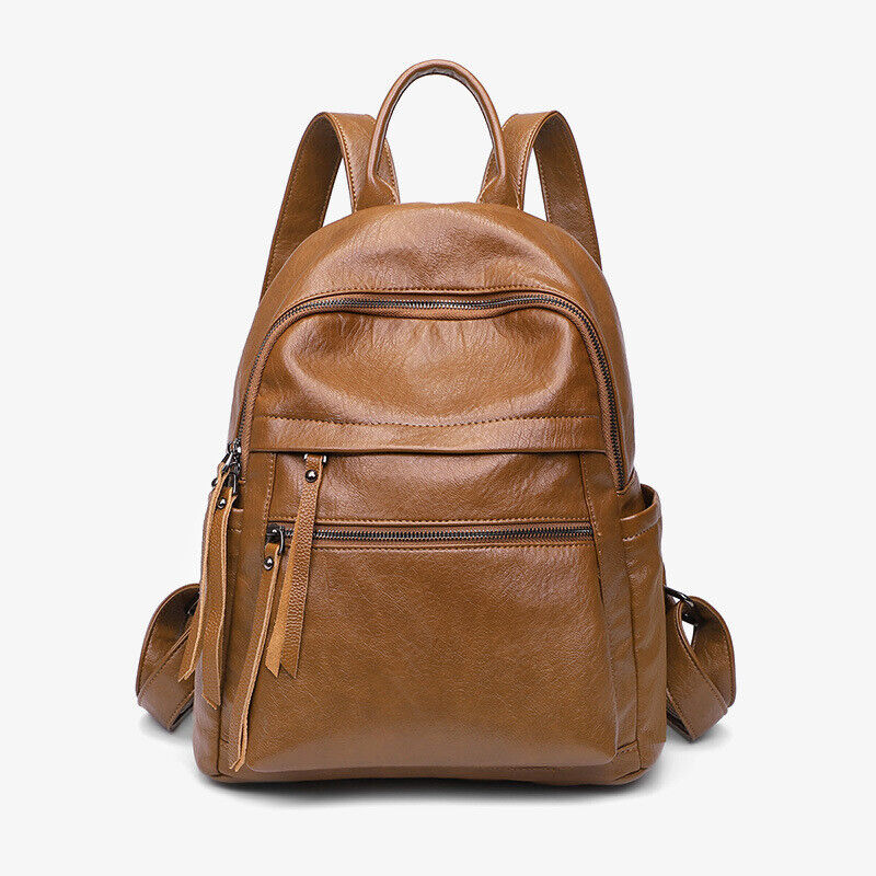 Women's Ladies Leather Backpack Purse Anti-Theft Rucksack Travel Bag Satchel