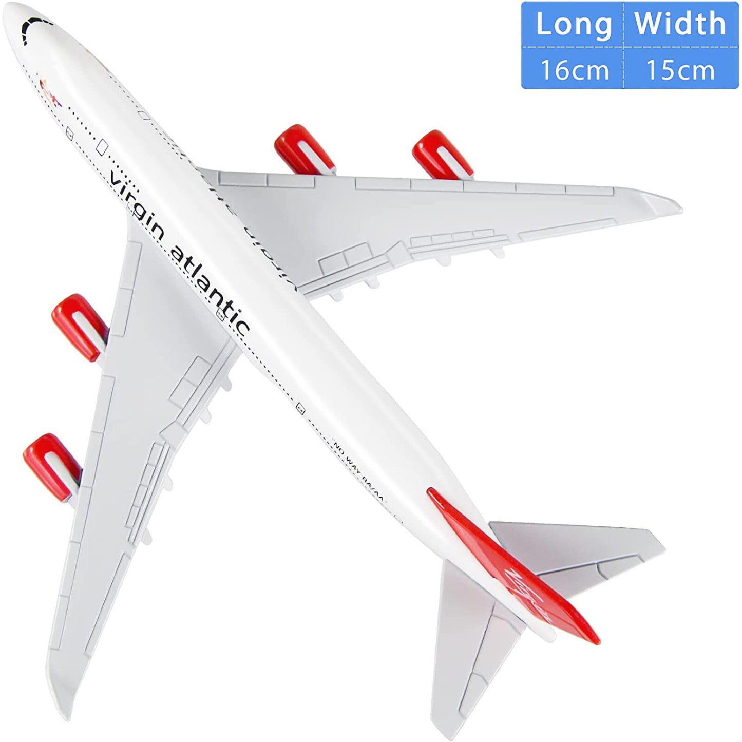 16cm Virgin Atlantic B747 Airplane Model 1:400 Alloy Simulation Plane Ornaments