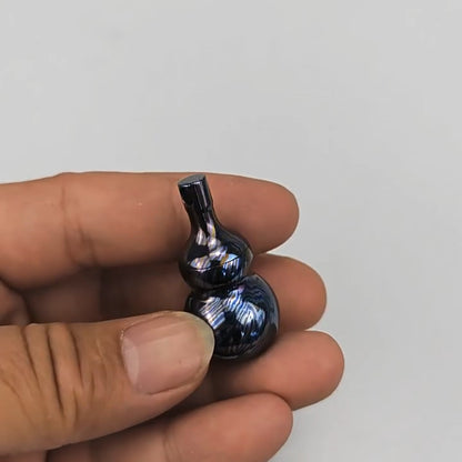 Titanium Timascus Gourd Pill Case Holder Container Waterproof Keychain Pendant