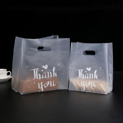 50pcs Thank You Plastic Candy Gift Bags Shopping Bags Wedding Wrapping Bags!
