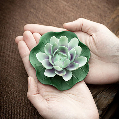 Ceramics Color Changing Tea Pet Lotus Flower Tea Ceremony Tearoom Accessories
