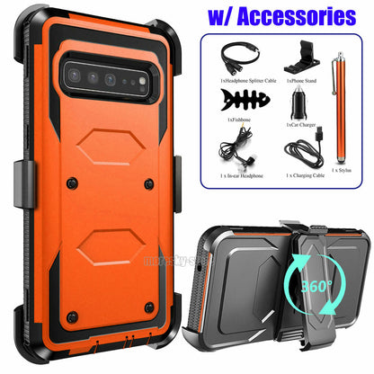 For Samsung Galaxy S10 5G Heavy Duty Clip Holder Belt Case Cover, w/ Accessories