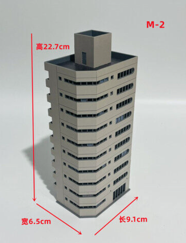 1/150 Building Model Railroad High Rise Office House Diorama Scene Display Model
