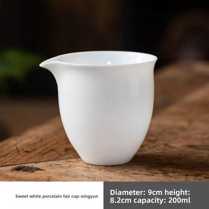 White Porcelain Fairness Cup 200ml 6.Ceramics Home Kung Fu Tea Set Tea Ceremony