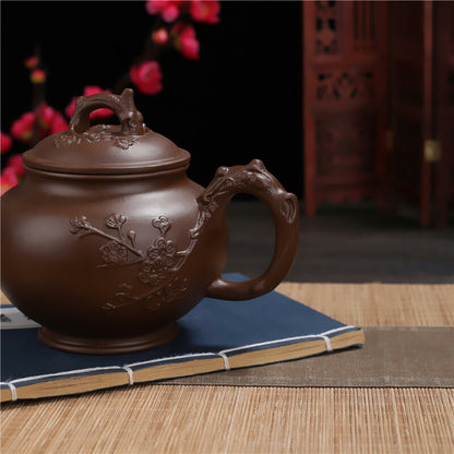 750ml Yixing Zisha Clay Pottery Tea Pot Teapot Flowers Handmade Large Clay Pot