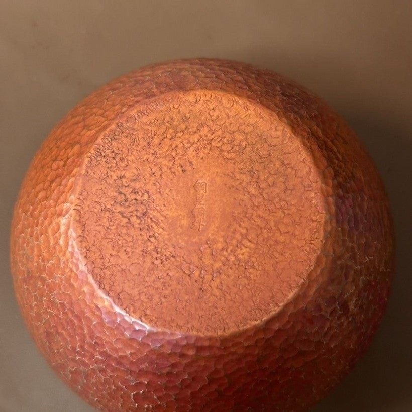 750ml Retro Red Copper Tea Waste Barrel Handmade Fire Oxidation Belly Shape