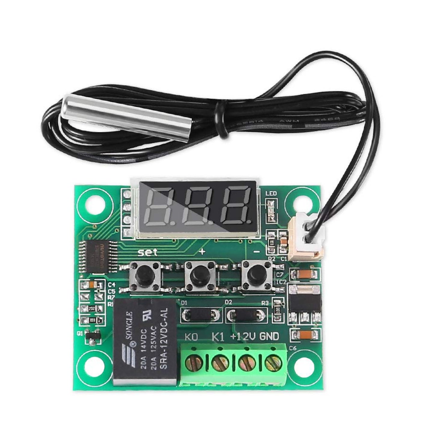 2Pcs XH-W1209 DC12V Digital Temp Thermostat Temperature Control Switch Plate B