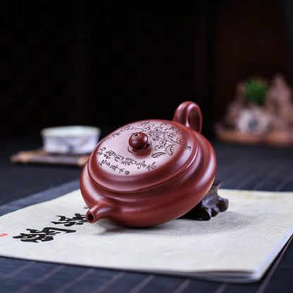 Yixing Genuine Purple Clay Antique Pot Flat Plum Original Mine Tea Set Ewer