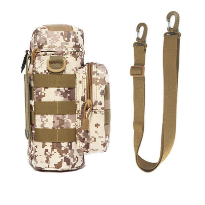 Tactical Molle Water Bottle Pouch Kettle Climbing Waist Shoulder Bag Outdoor