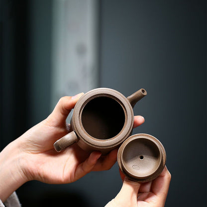 China Real Yixing Zisha Duan Clay Tea Pot Bamboo Carved 200ml Handmade Pot 6.8oz