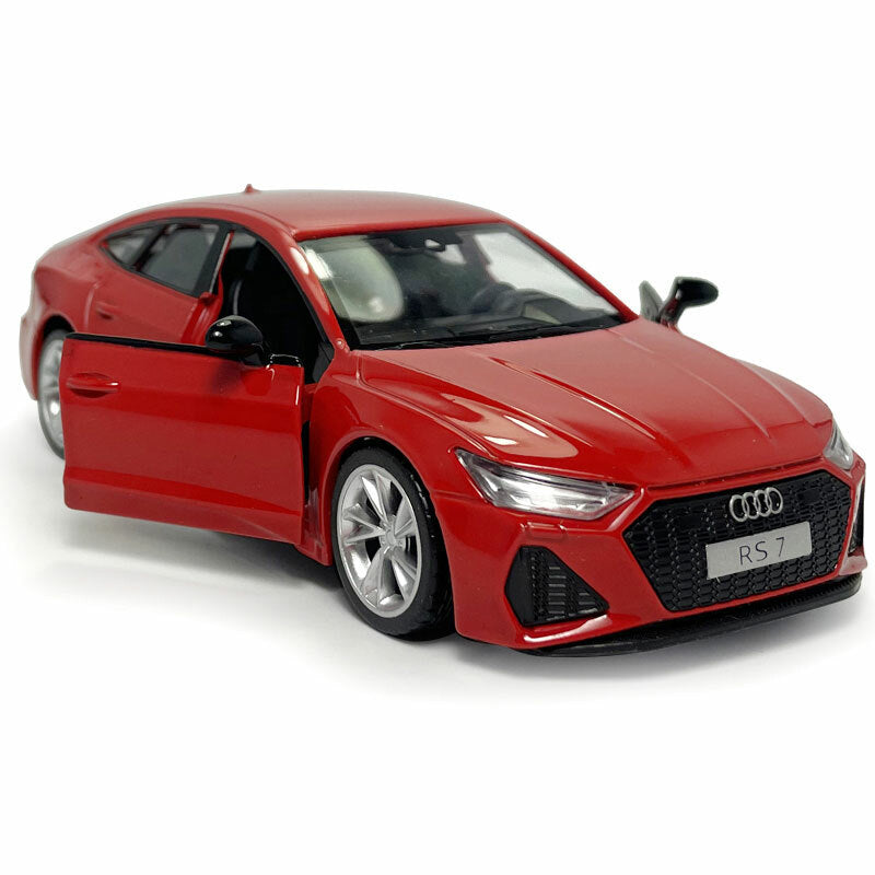 1:35 Audi RS 7 Sportback Model Car Diecast Toy Cars Metal Vehicle Pull Back Red