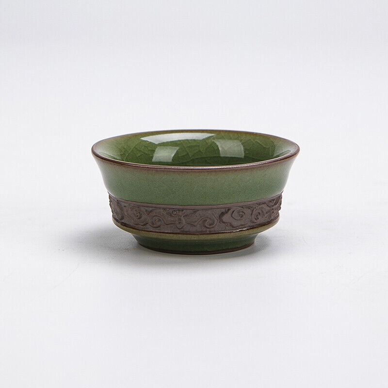 China tea cup relief master cup porcelain kungfu tea cup longquan celadon teacup