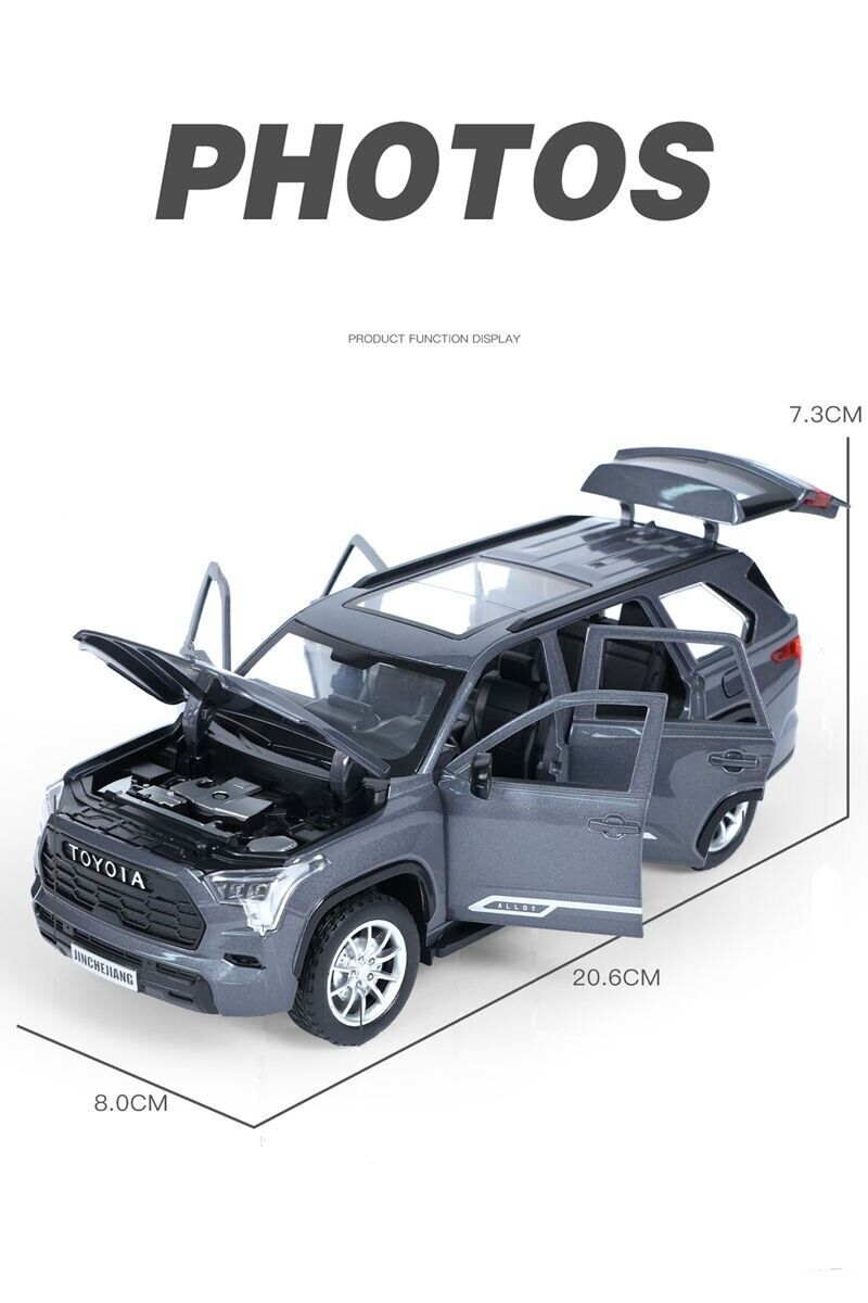 1:24 Toyota Sequoia SUV Diecast Model Car Vehicle To Simulation Sounds Lights