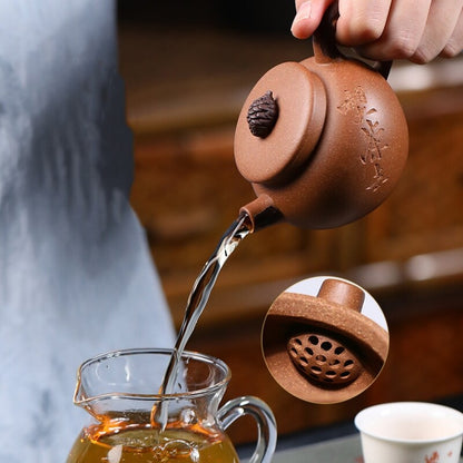 160ml Marked Yixing Zisha Duan Clay Teapot Tea Pot Handmade Ball Shaped Infuser