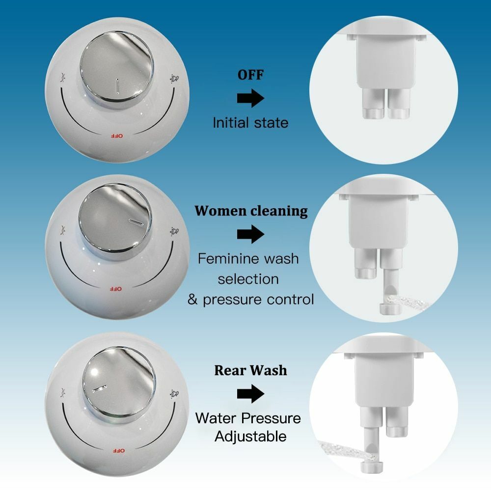 Bidet Ultra Thin Non Electric Toilet Seat Dual Nozzle Bidet Sprayer Fresh Water