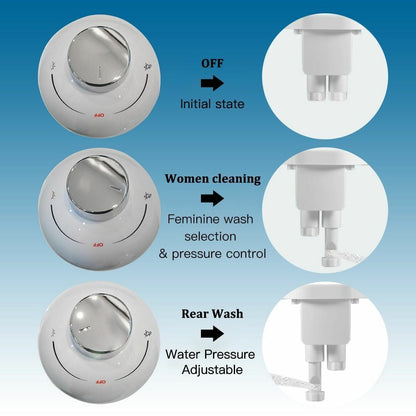 Bidet Ultra Thin Non Electric Toilet Seat Dual Nozzle Bidet Sprayer Fresh Water