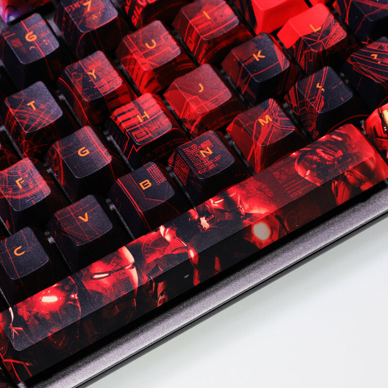 108 New Keys Marvel Iron Man PBT Keycap Set for Mechanical Keyboard Fast Ship
