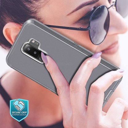 For Samsung Galaxy S9 Plus Heavy Duty Rugged Hard Soft Case / Clip Holster Stand