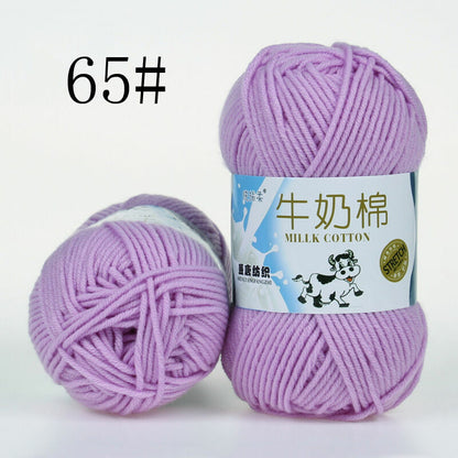 Hot Sale 50g Hand-woven Chunky Yarn Soft Milk Cotton Knitting Baby wool yarn