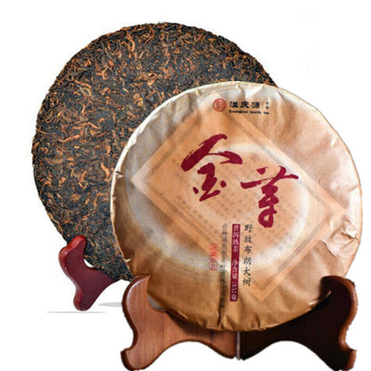 357g Yunnan Wild Puerh Tea Ripe Puer Tea Golden Bud Palace Seven Sub-Cake Tea 普洱