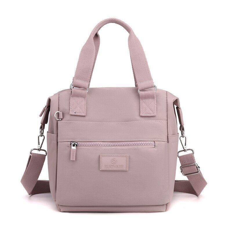 Large Travel Crossbody Bag Zipper Multiple Pocket Handbag Waterproof Nylon Purse