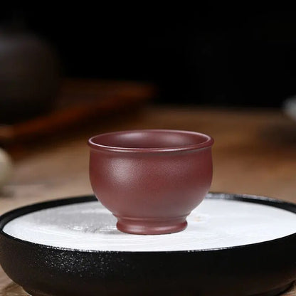 Yixing Purple Sand Cup Raw Ore Purple Mud Fish Play Cup Pure Hand-carved