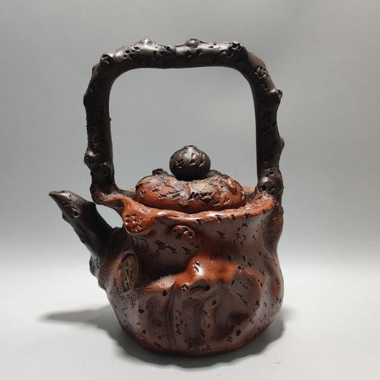 Vintage Chinese Yixing Purple Clay Teapot Zisha Ceremony Carving Collectible Art