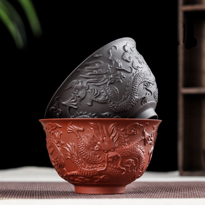 230ml Yixing Zisha Embossed Tea Cup Kung Fu Tea Cup Single Cup Master Cup