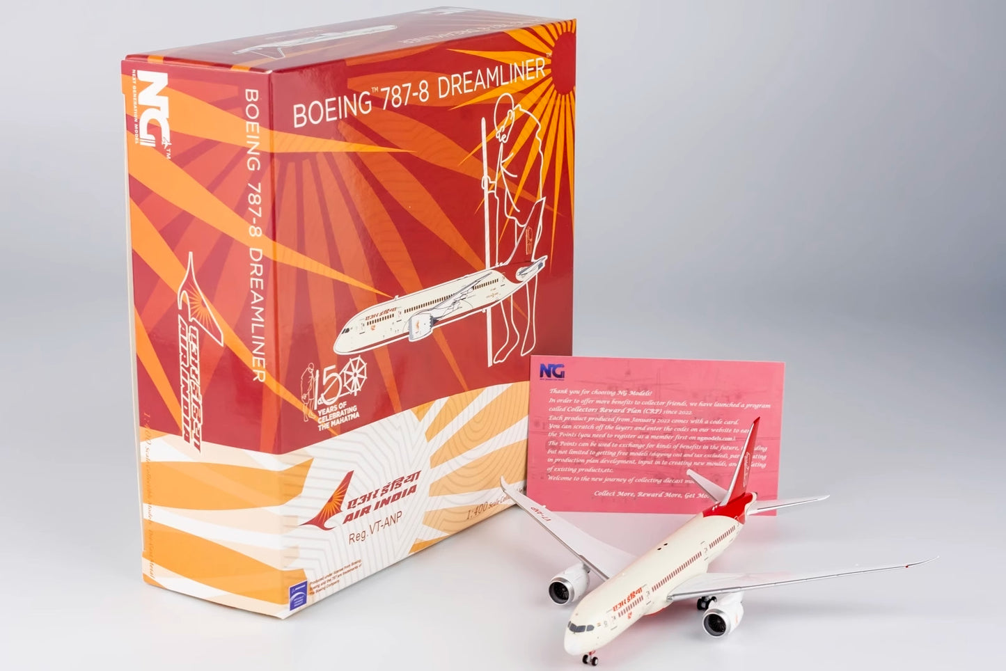 1:400 NG Model AIR INDIA BOEING 787-8 Passenger Airplane Diecast Aircraft Model