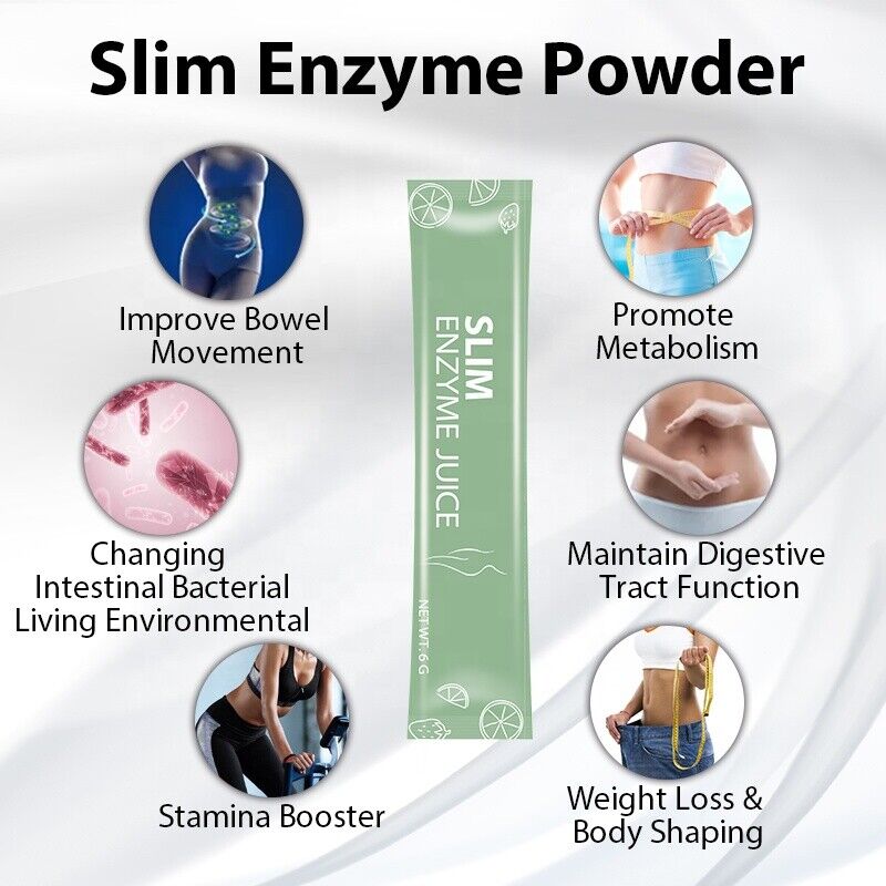 Slimming Tea Enzyme Herbal Powder Flat Belly Lose Weight Detox Juice Tea 6g*12
