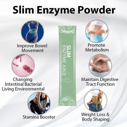 Slimming Tea Enzyme Herbal Powder Flat Belly Lose Weight Detox Juice Tea 6g*12