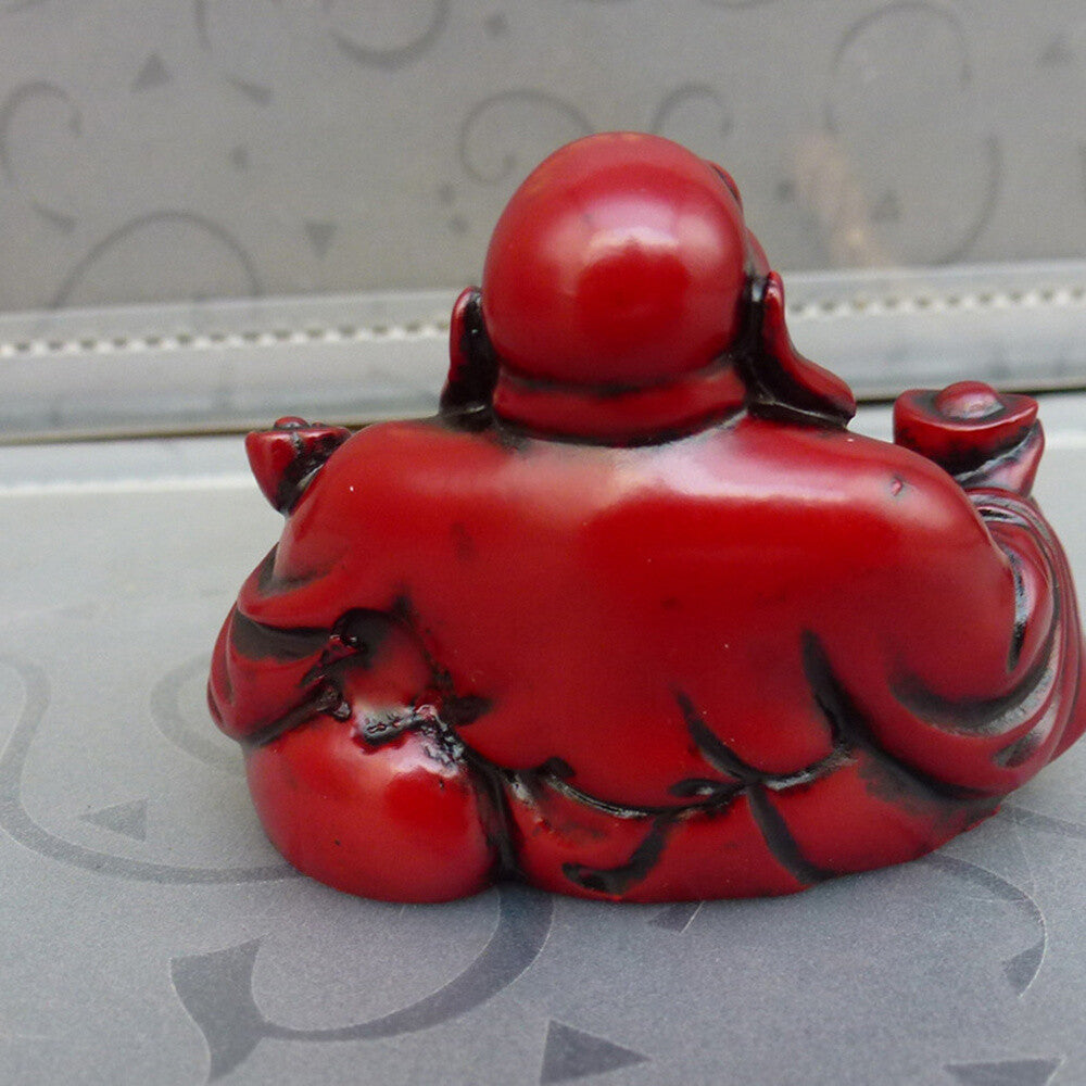 2.5"Resin Buddha Statue Laughing Maitreya Figurine Feng Shui Luck Decoration