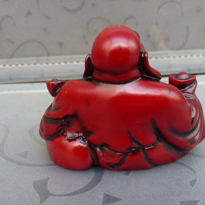 2.5"Resin Buddha Statue Laughing Maitreya Figurine Feng Shui Luck Decoration