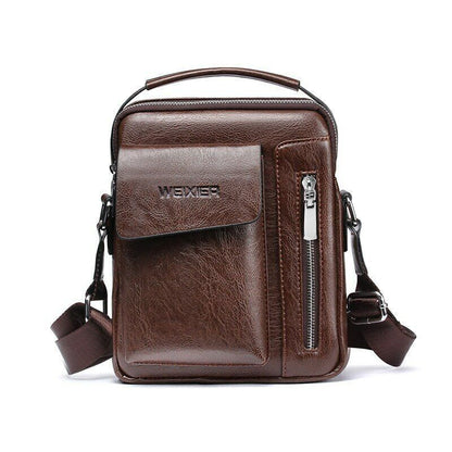 Casual Men Shoulder Bag Vintage Crossbody Bags PU Leather Handbag