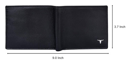 New Black Bi-Fold Leather Men's Wallet RFID Protection Gift Item