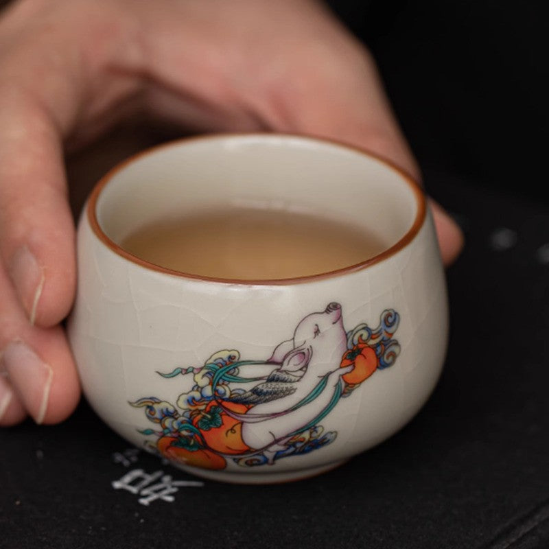 5.5cm Ceramics Teacup Master's Cup Single Cup Tea Tasting Cup Tea Cup Ornament