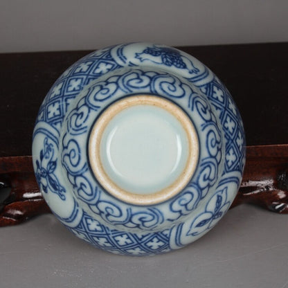 50ml Chinese Jingdezhen Blue White Porcelain Pomegranate Pattern Teacup Tea Set