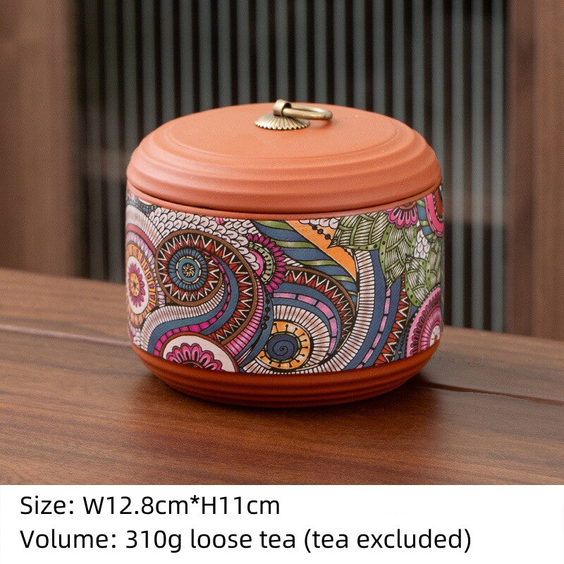 Sealed Tea Canister With Lid Small Yixing Zisha Purple Clay Jar For Loose Tea