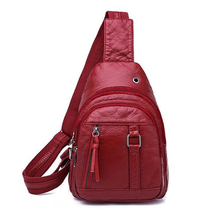 Women Chest Bag Soft PU Leather Crossbody Bags Bags Travel Backpack