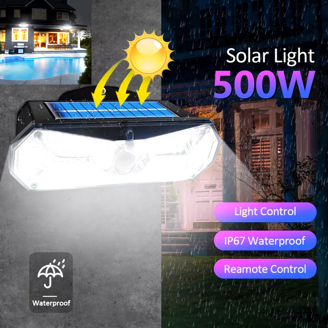 Lampara Luces Solar Seguridad Exterior Luz de Pared con Sensor de Movimiento 4Pc