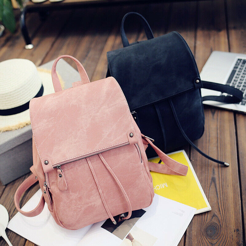 Lady Rucksack Women's Travel Bag Girl's College Backpack Shoulder Bag PU Leather