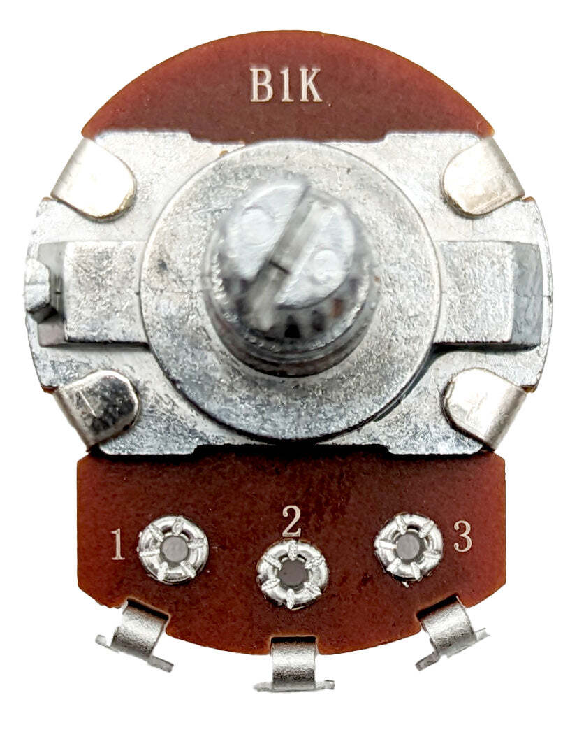 8 Pack 1K Ohms Potentiometer, 1/2W, Panel Mount, Single Turn, Serrated Shaft