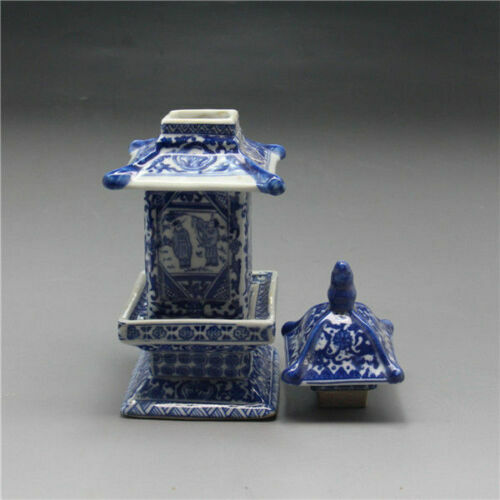 Old Collecting Antique Chinese Blue and White Porcelain Layered Tower Vases