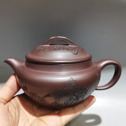 Vintage Chinese Yixing Purple Clay Teapot Zisha Ceremony Gift Teaware Exquisite