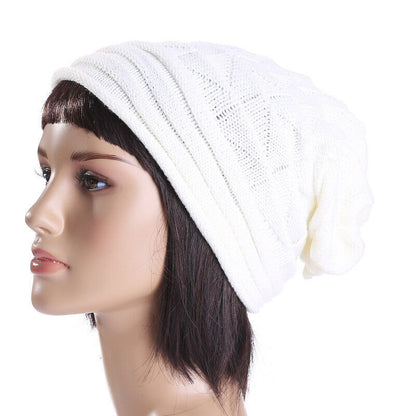 Womens Mens Baggy Beanie Hat Winter Ski Slouchy Outdoor Warm Oversized Skull Cap