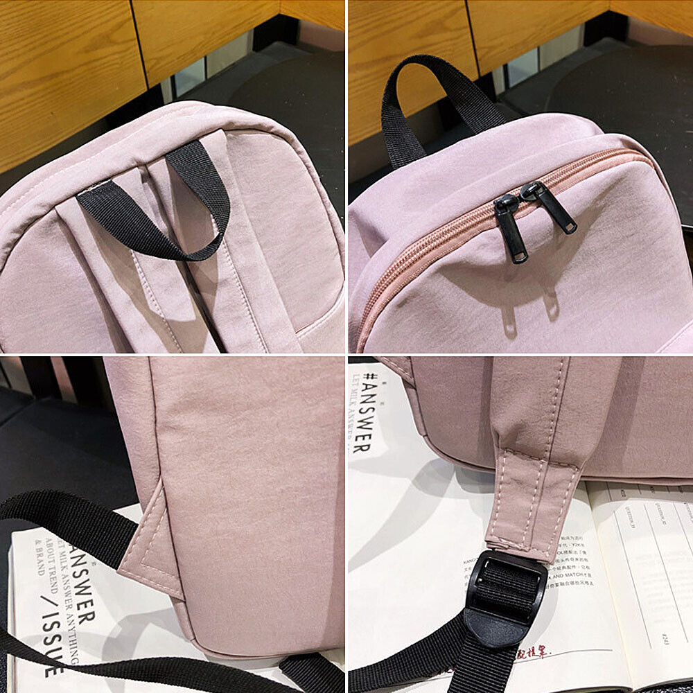 Large Capacity School Bag Shoulder Bag Solid Color Backpack Travel Backpacks DIY