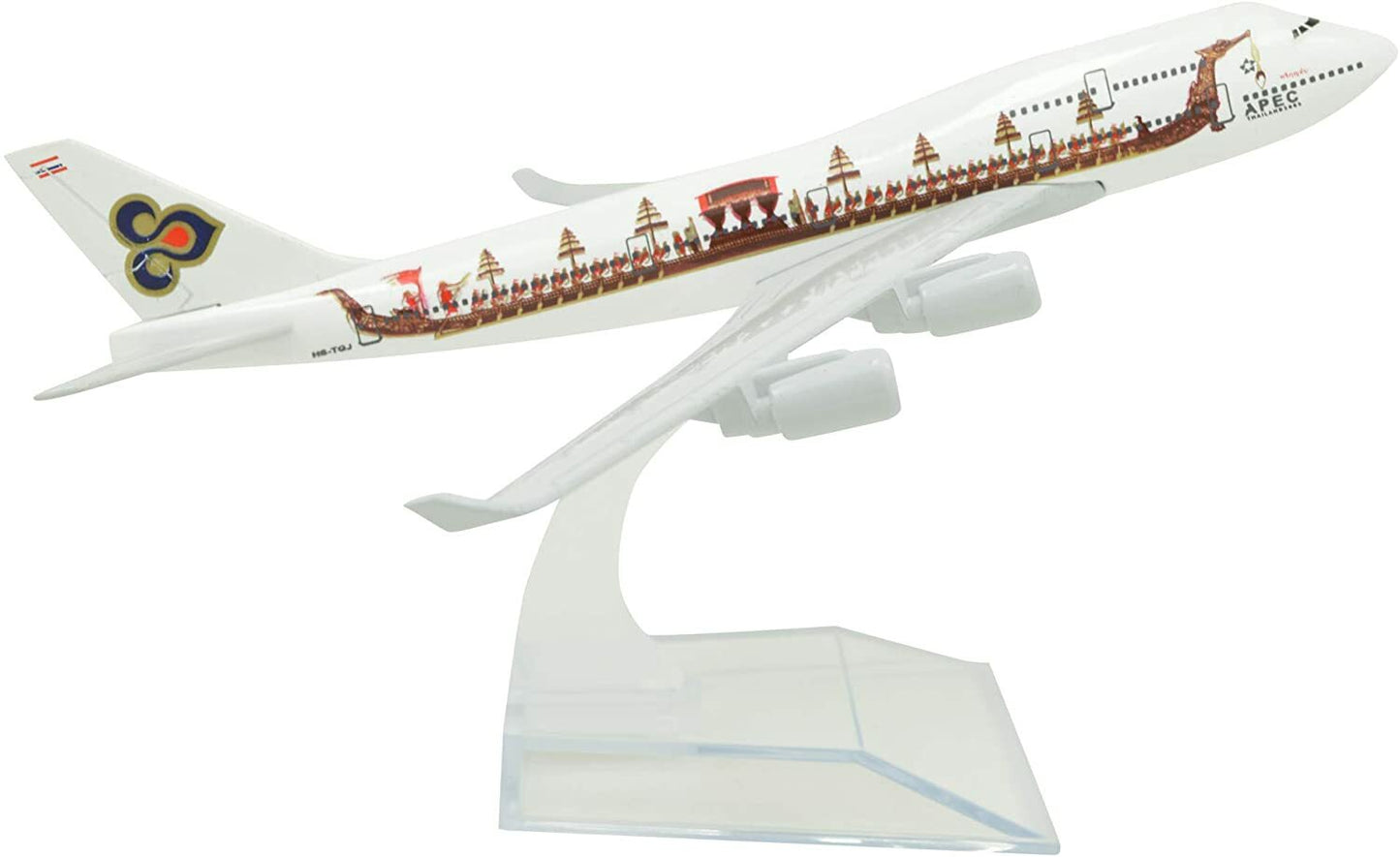 1:400 16cm B747 Thai Airways Dragon Boat Painting Metal Airplane Model Plane Toy